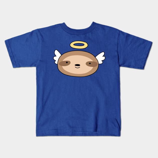 Sloth Angel Face Kids T-Shirt by saradaboru